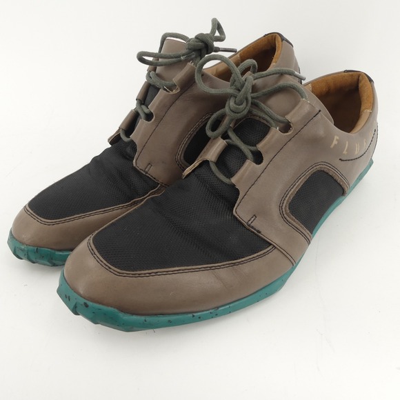 John Fluevog Found Toe‎ Future Bodden Brown Teal Casual Dress Shoes Men's 11 - Picture 1 of 9